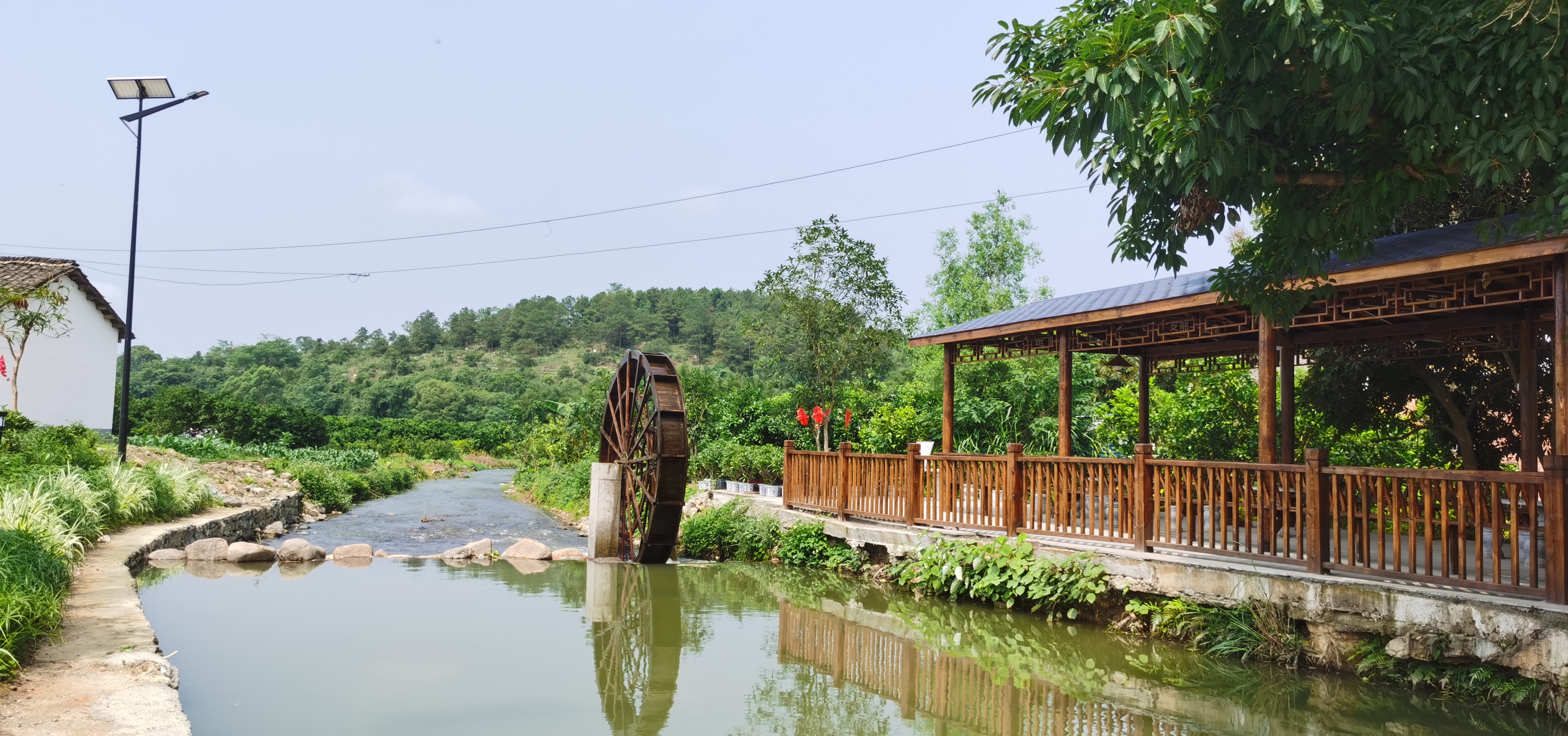 绿水青山环绕着石朋村.